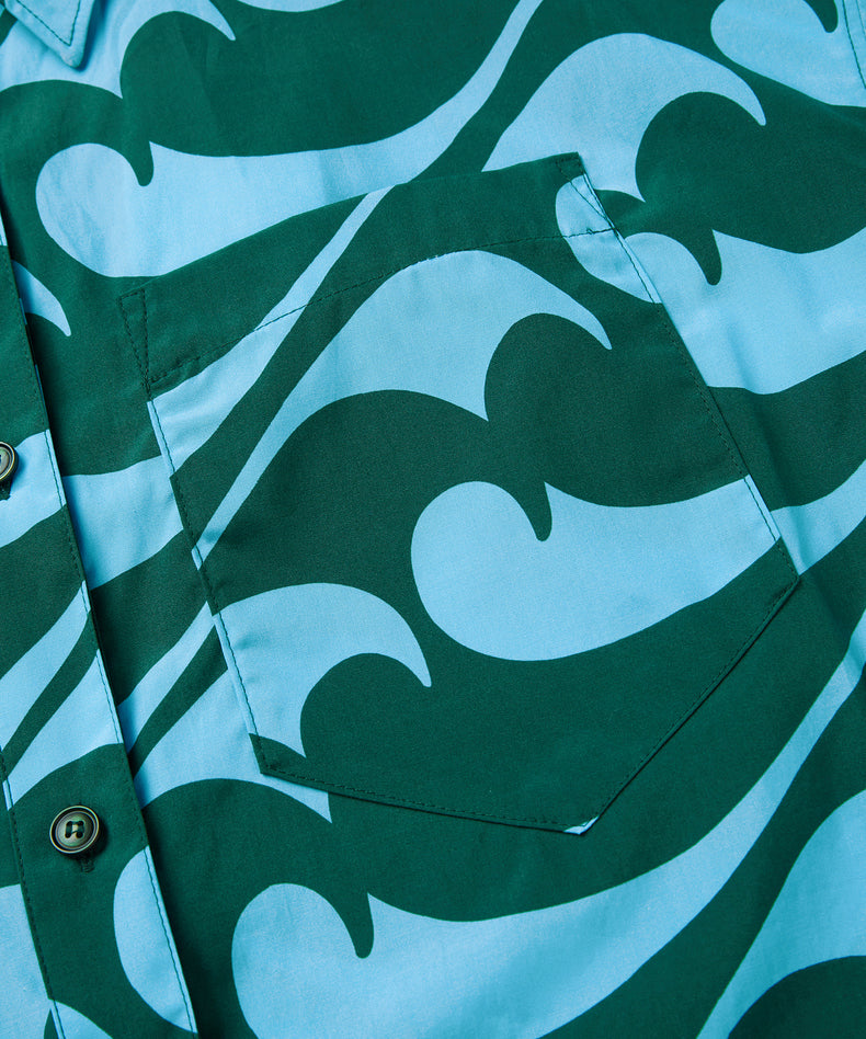 Wave Pattern Short Sleeve Shirt