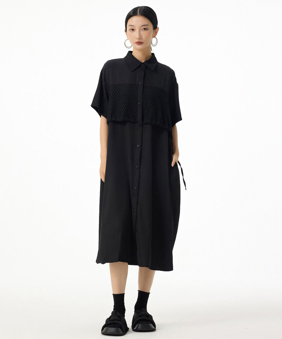 Mesh Layer Flow Dress