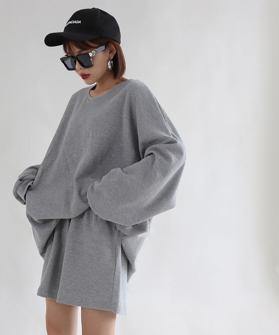 Waffle Relaxed Shorts Set