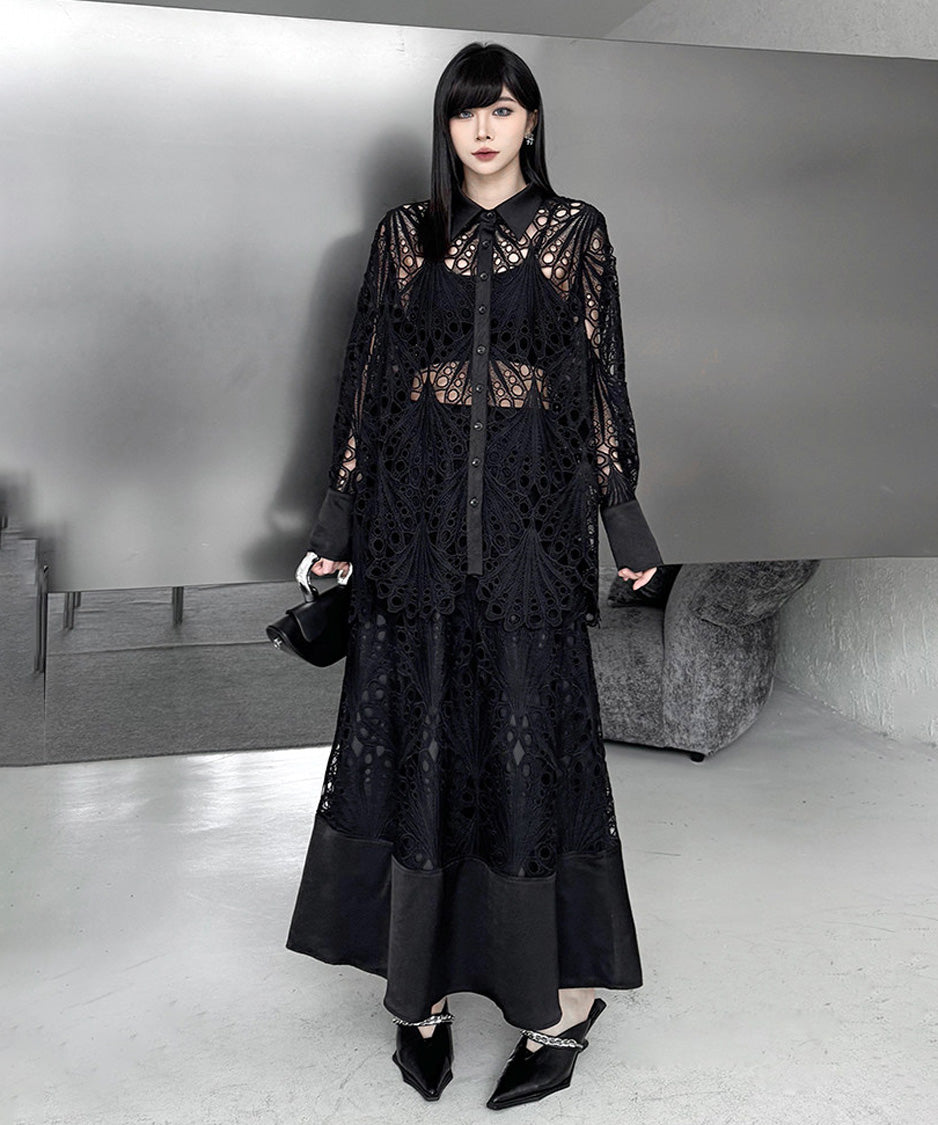 Lace Layer Blouse＆Skirt Co-ord