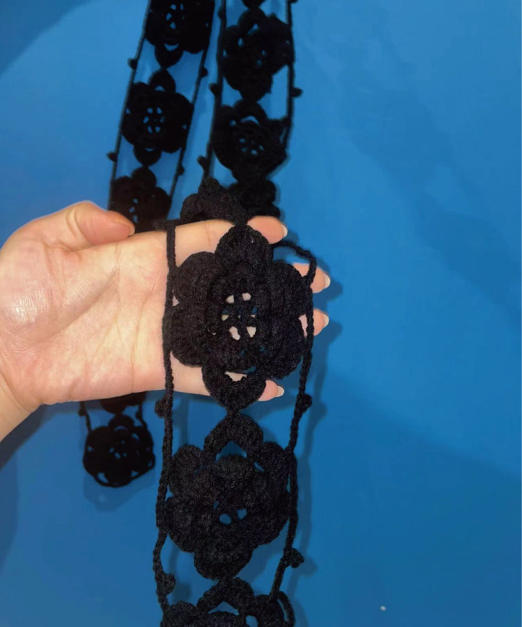 Flower Motif Crochet Scarf