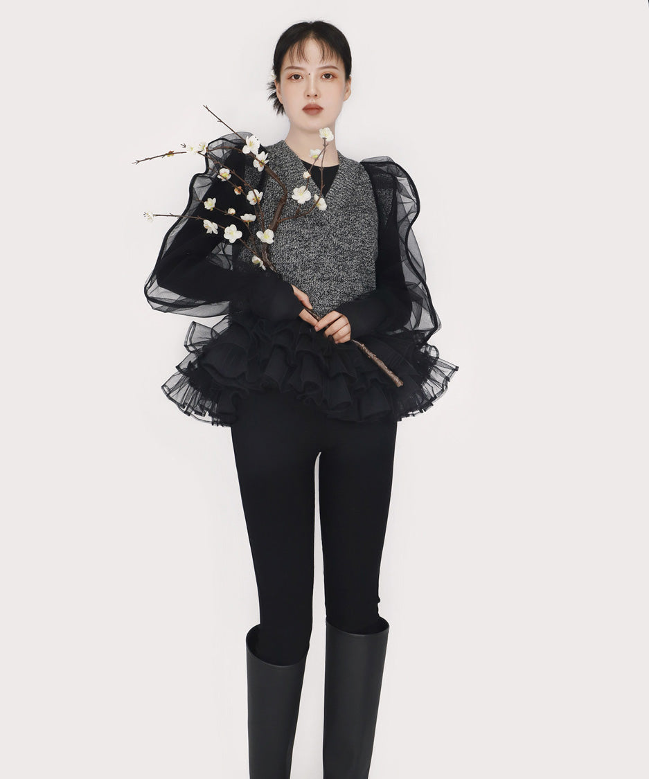Virelle Veil Ruffle Top