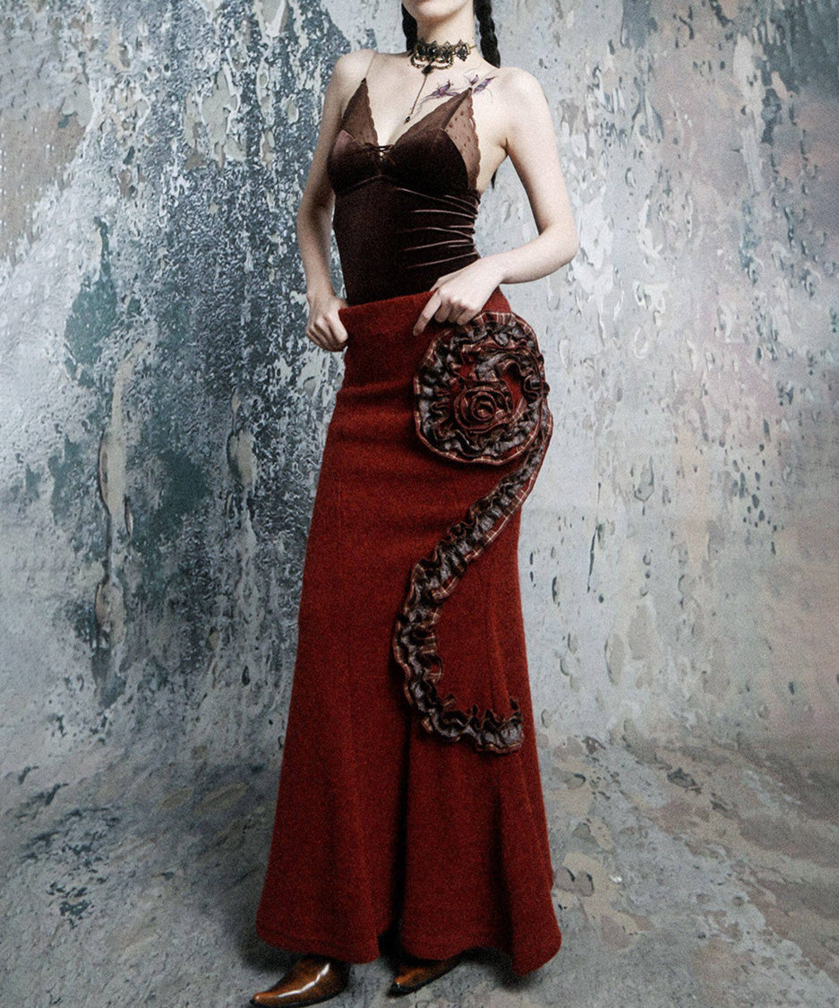 Rose Ruffle Mermaid Skirt