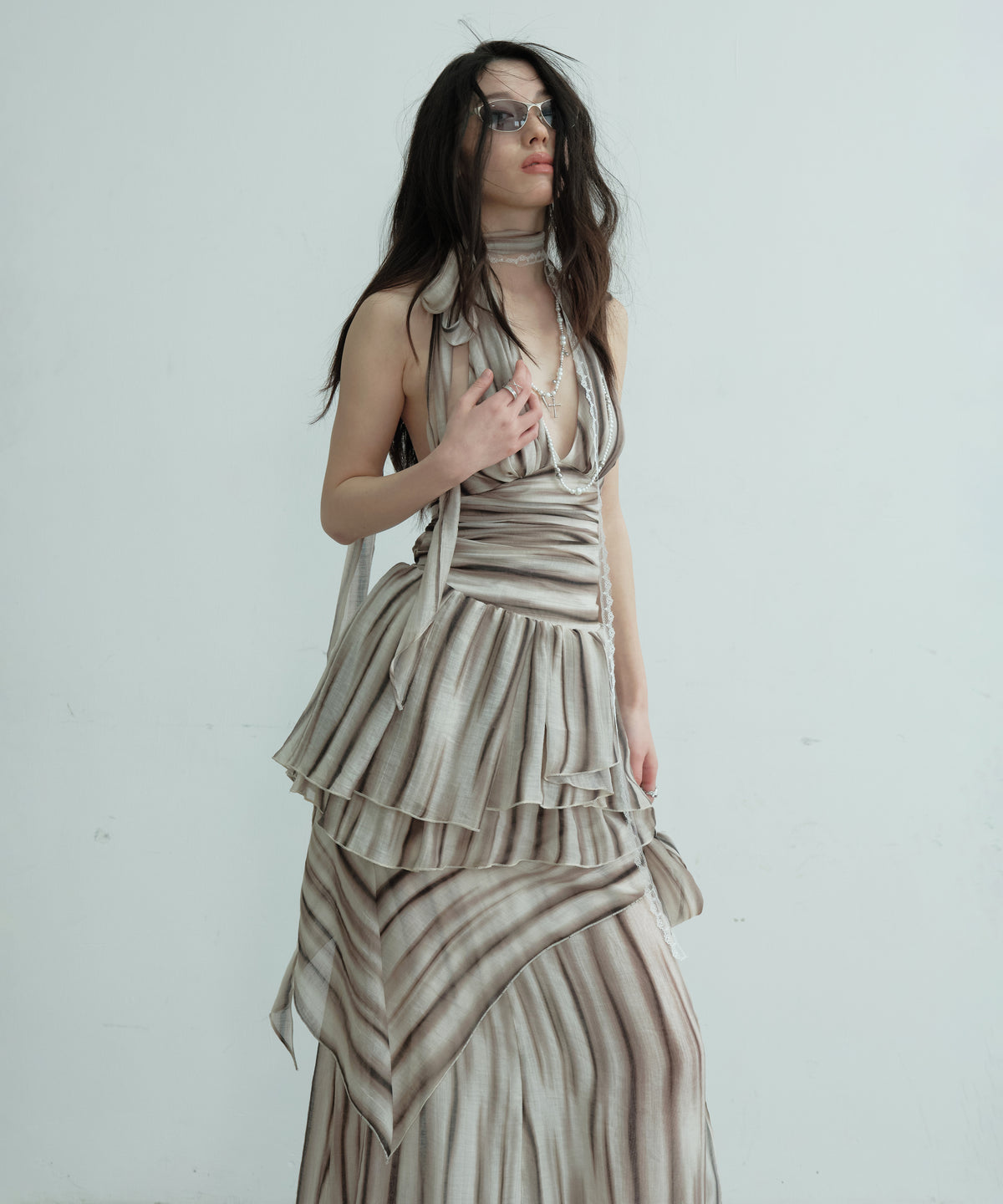 Drip Wrap Top & Layered Skirt Co-ord