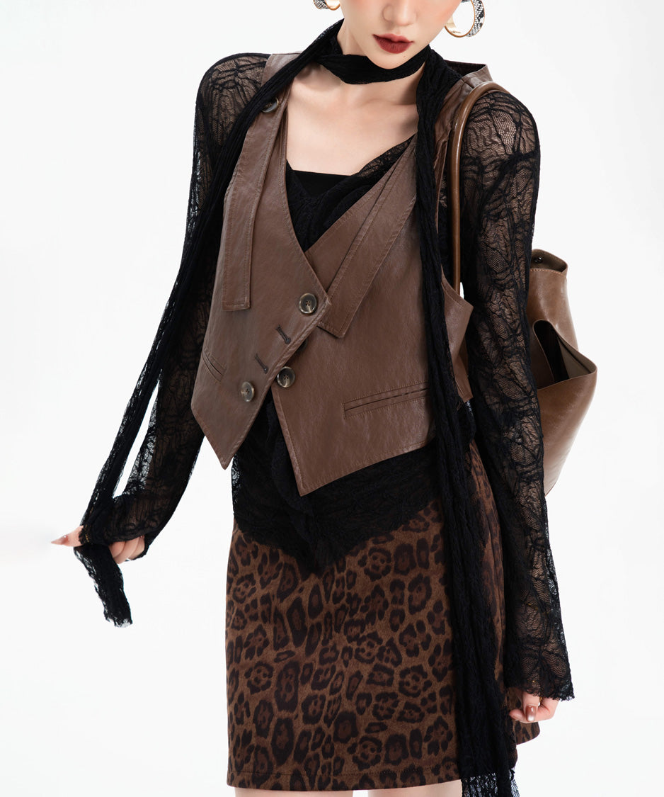 Contrast Button Tailored Vest