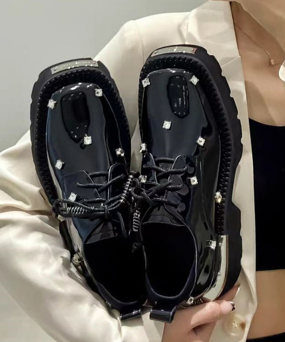 Jewel Platform Lace Up Shoes