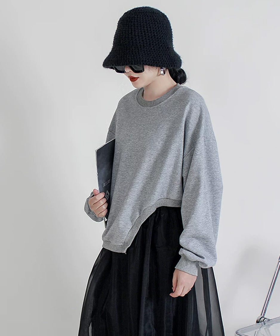 Asymmetric Hem Sweatshirt