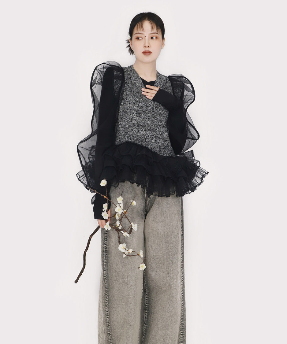 Virelle Veil Ruffle Top