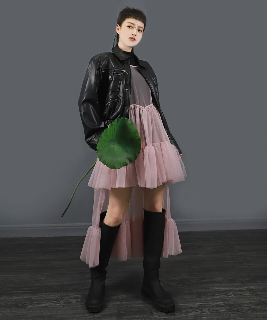 Sheer Cascade Dress