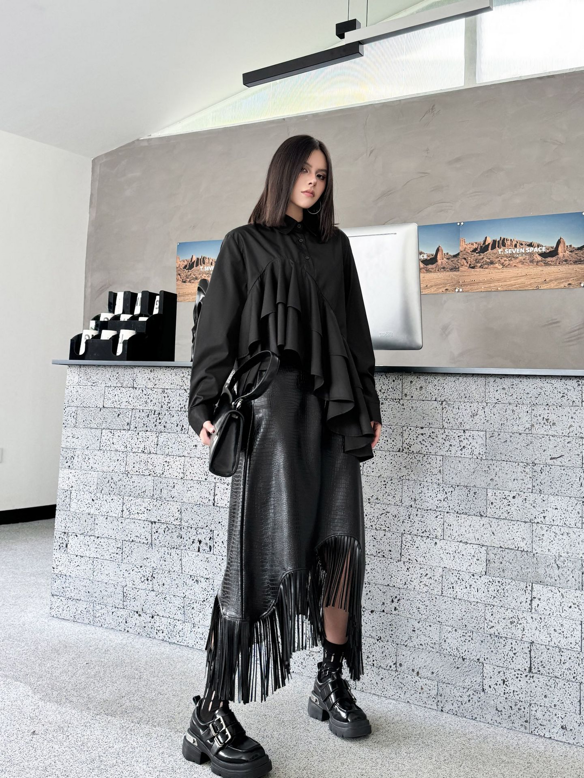 Cascade Layer Frill Blouse