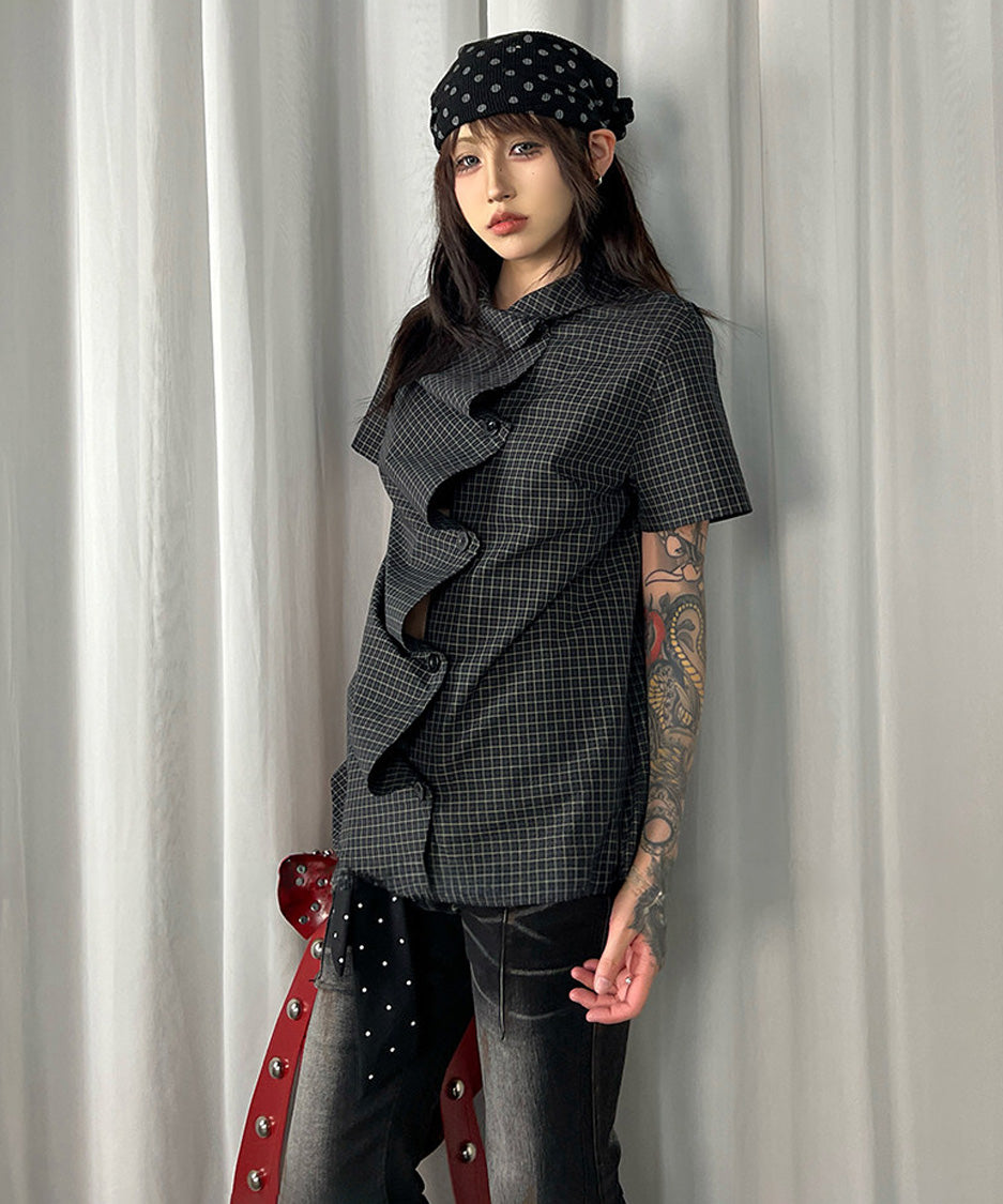 Grid Fold Blouse