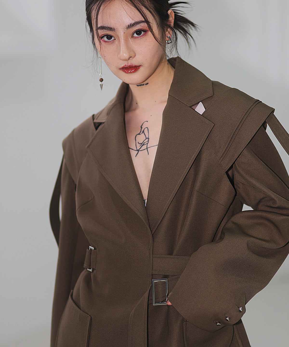 Split Layered Buckle Jacket
