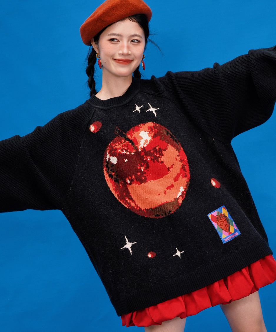 Pixel Apple Knit Sweater