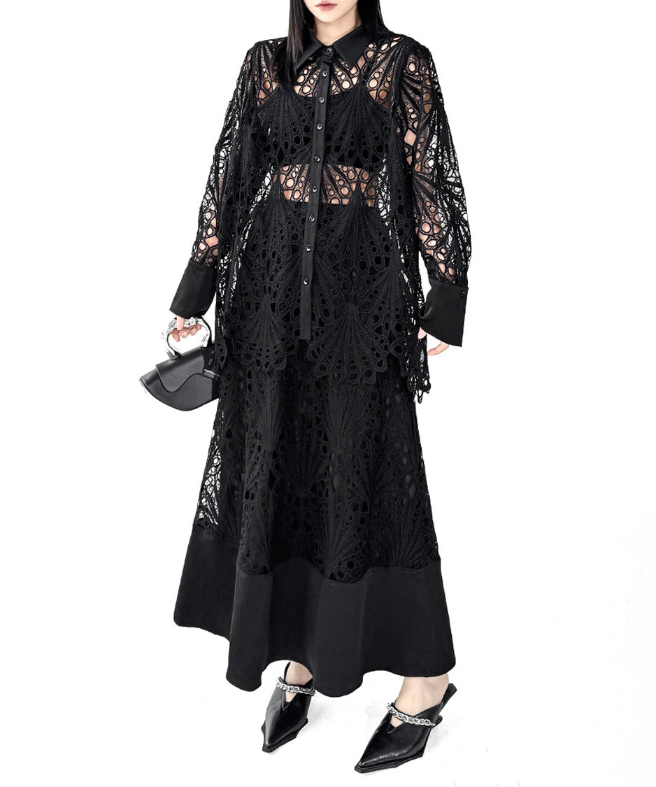Lace Layer Blouse＆Skirt Co-ord