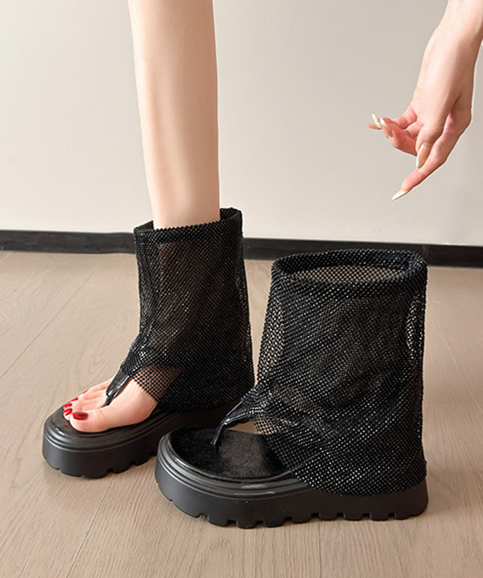 Crystal Mesh Sand Boots