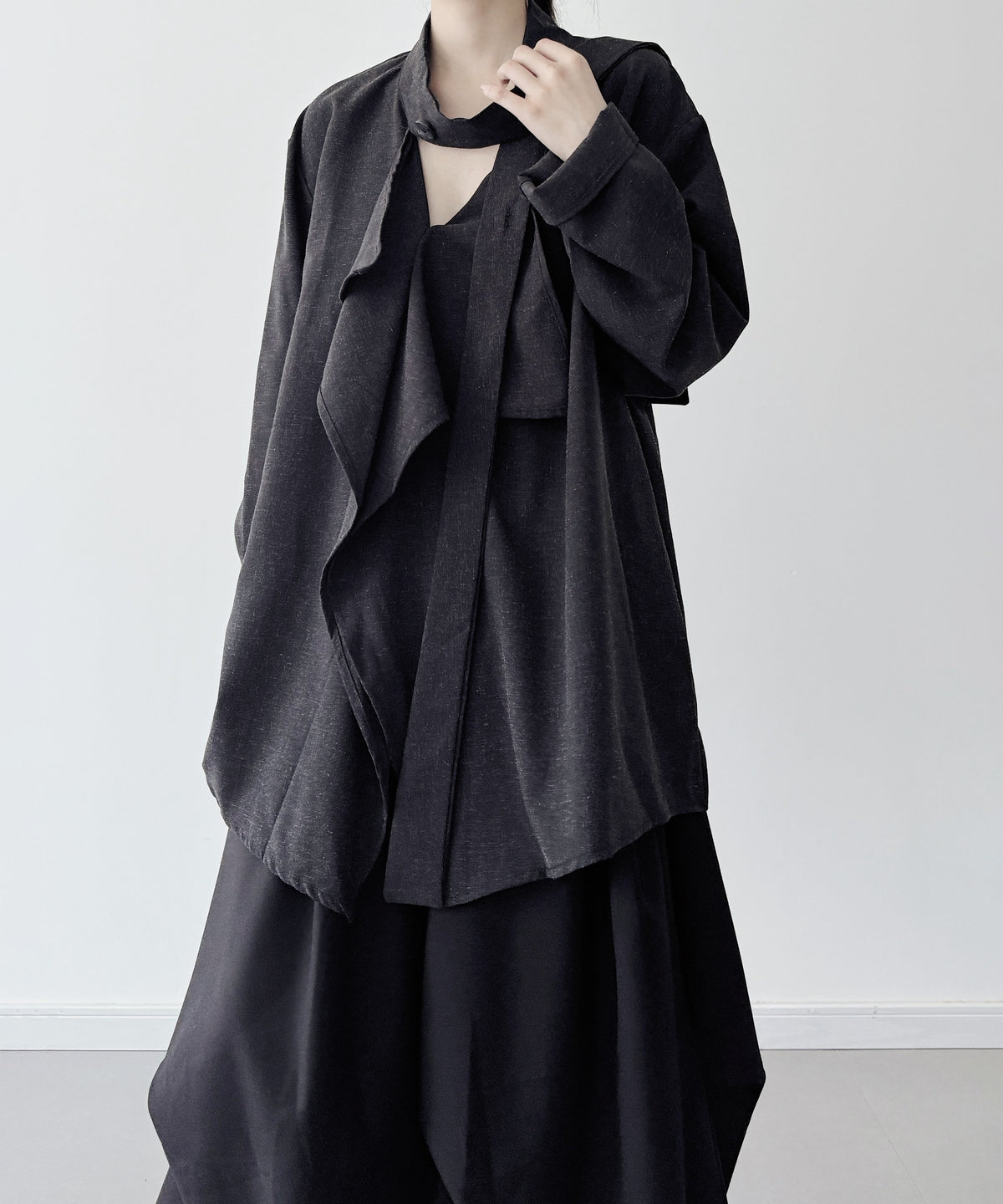 Draped Button Front Top