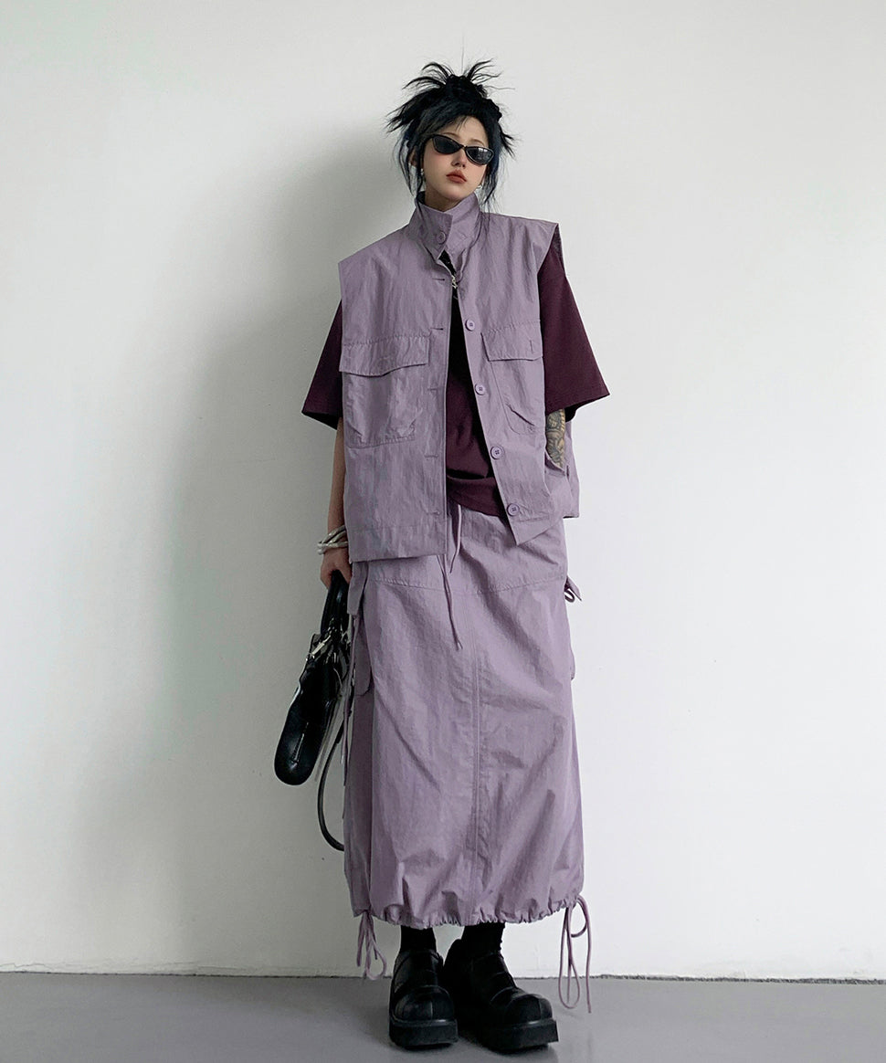 Utility Vest & Cargo Maxi Skirt