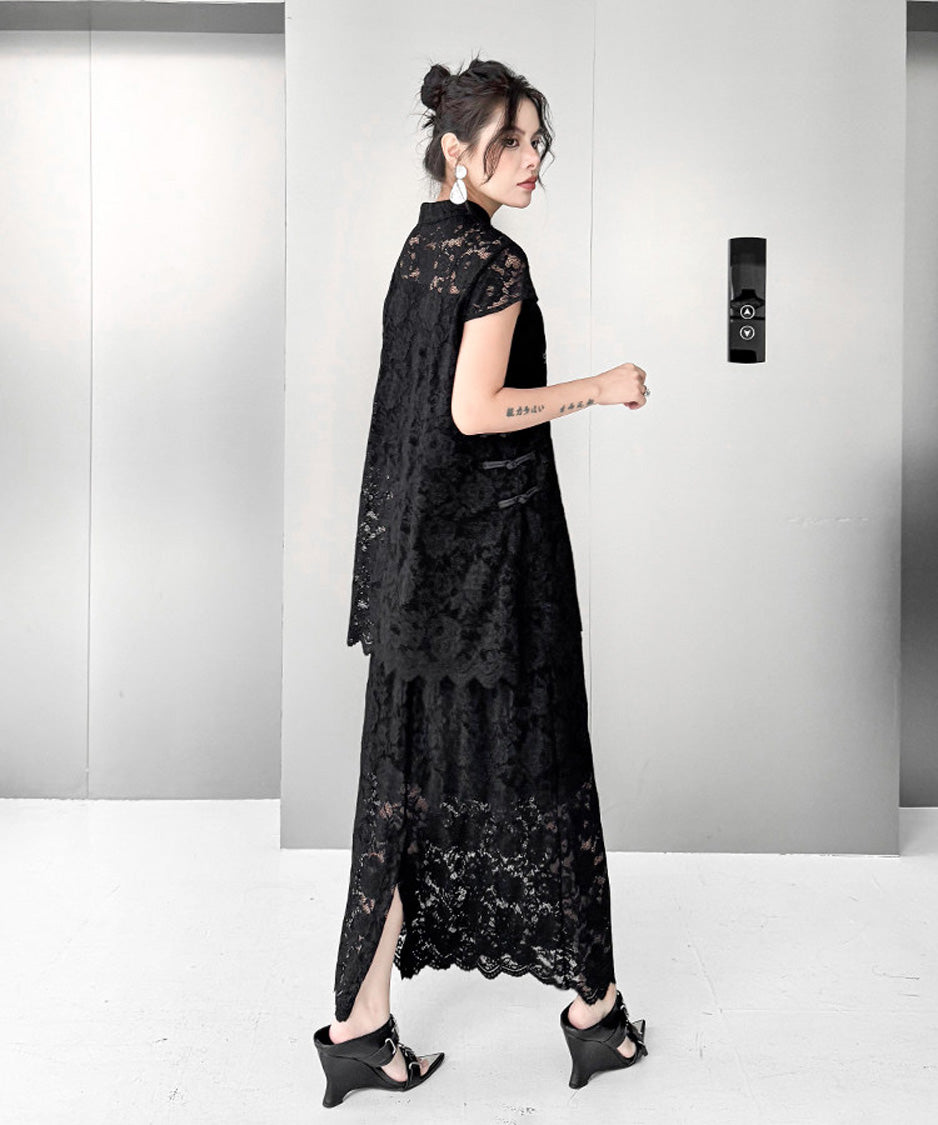 Bloom Collar Top＆Skirt Co-ord