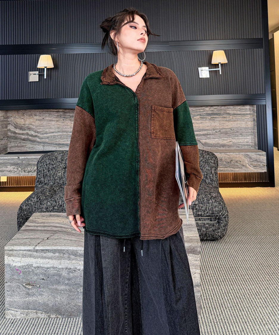 Split Panel Collar Shirt