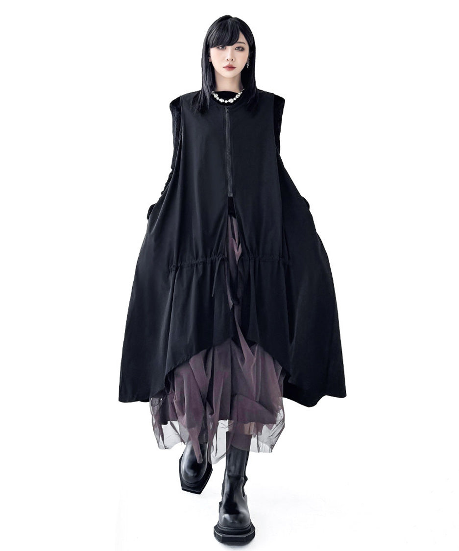 Zip Front Volume Layered Vest