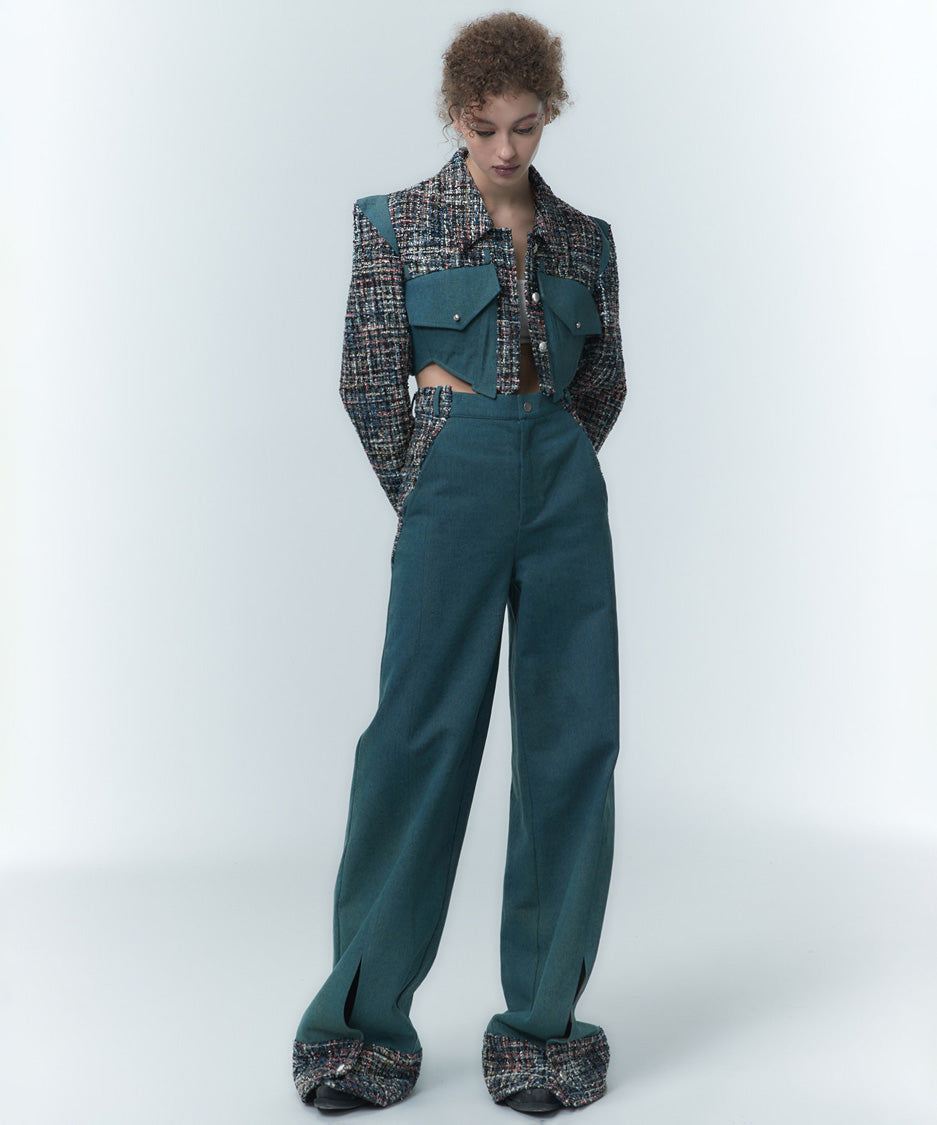 Tweed Accent Flow Pants
