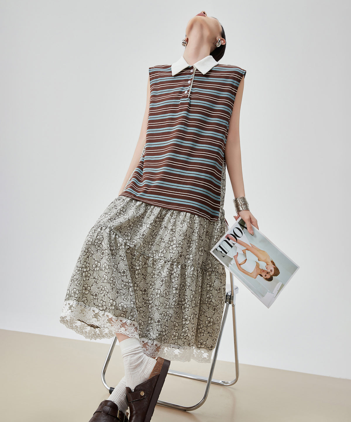 Stripe & Lace Harmony Dress