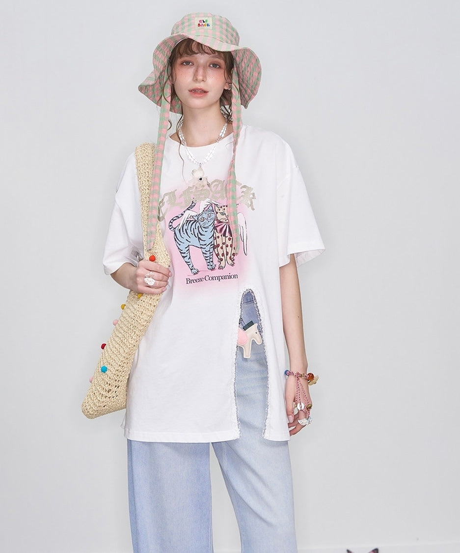 Cat Patch Graphic Top