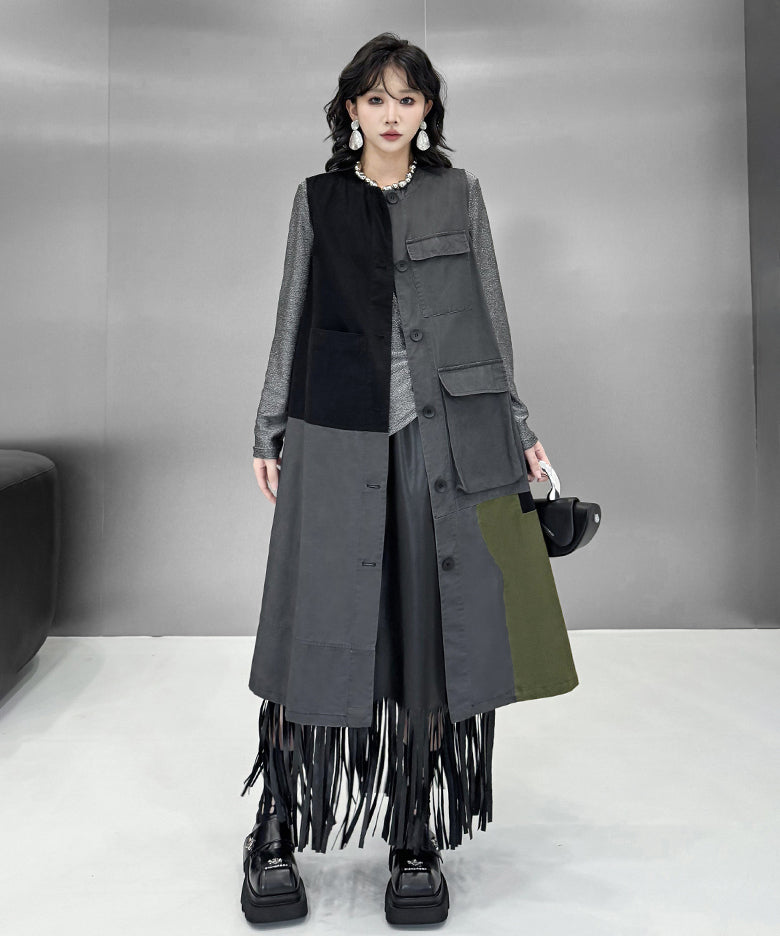 Color Block Cargo Panel Dress