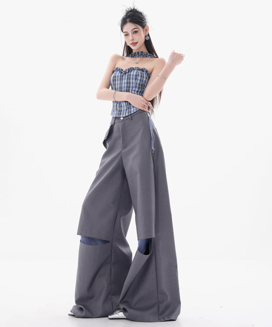 Zip Panel Layer Wide Pants