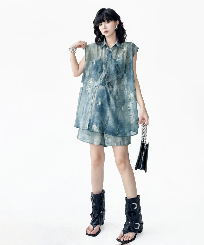 Floating Dye Shirt & Shorts Co-ord