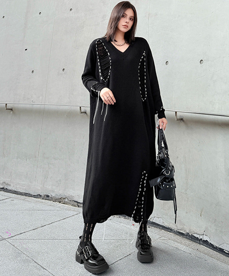 Fringe Stitch Knit Dress