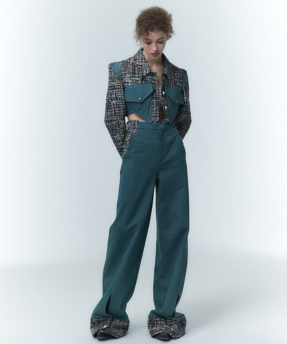Tweed Crop Frame Jacket