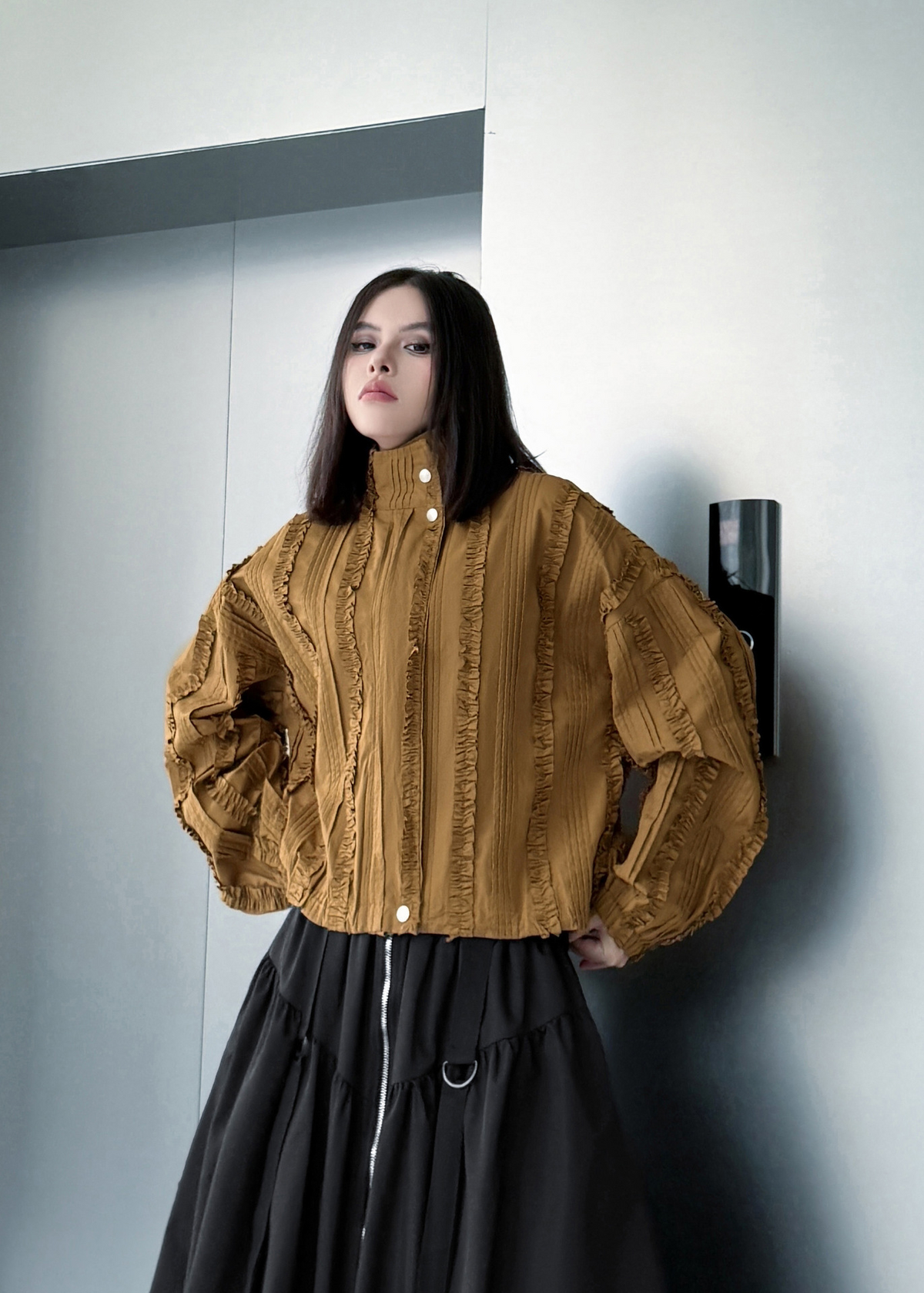 Vertical Frill Stand Jacket