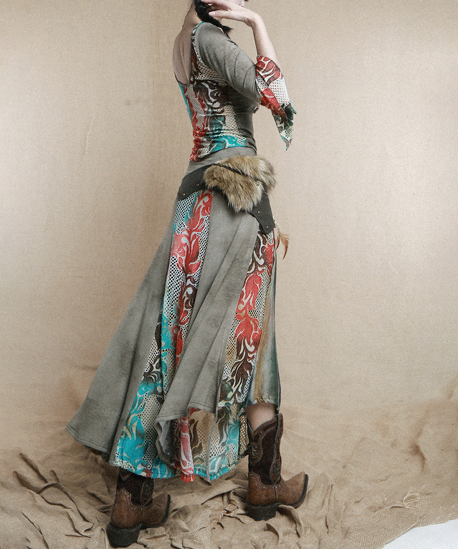Multi Panel Flare Skirt