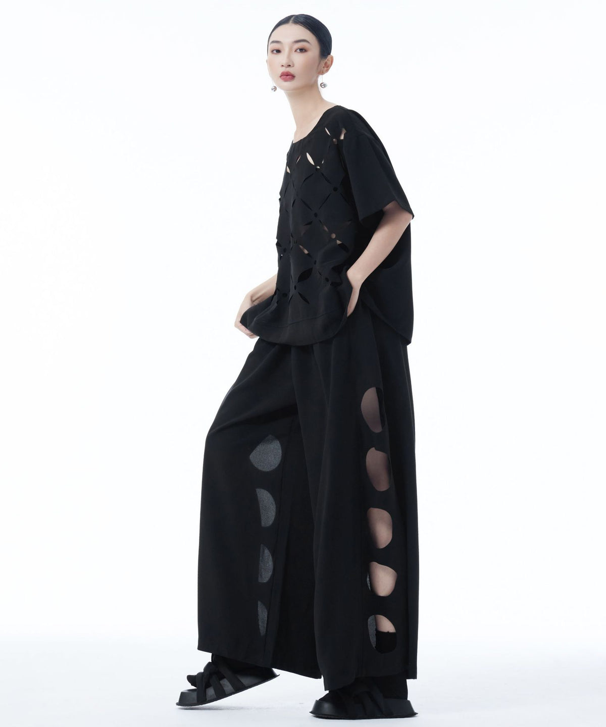 Cutout Cross Motif Top