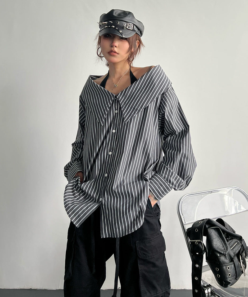 Foldover Collar Blouse