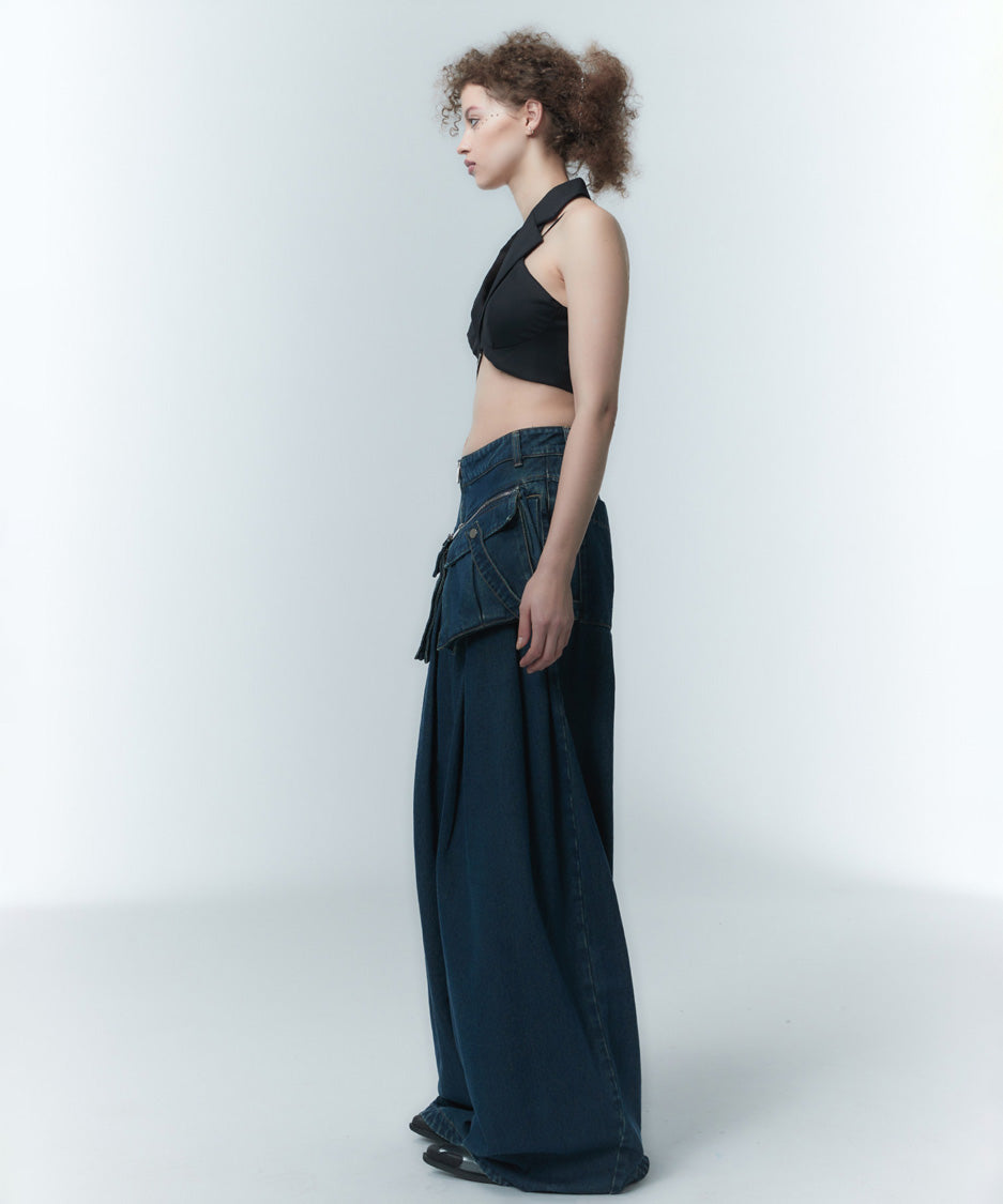 Pocket Layer Curve Pants