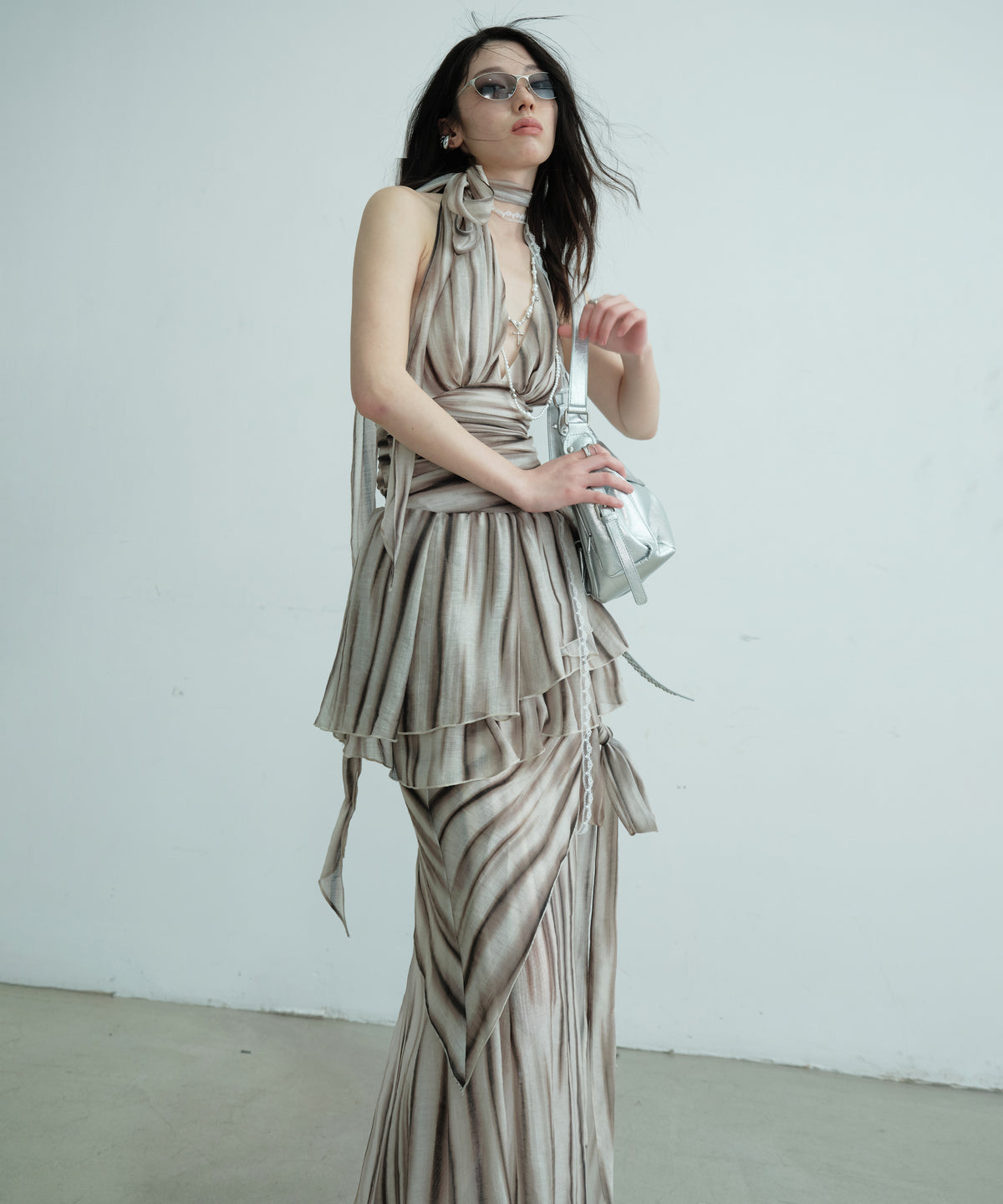 Drip Wrap Top & Layered Skirt Co-ord
