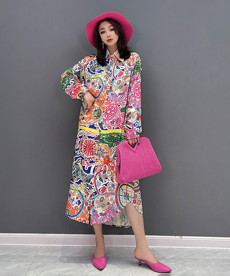 Kaleido Patch Shirt Dress