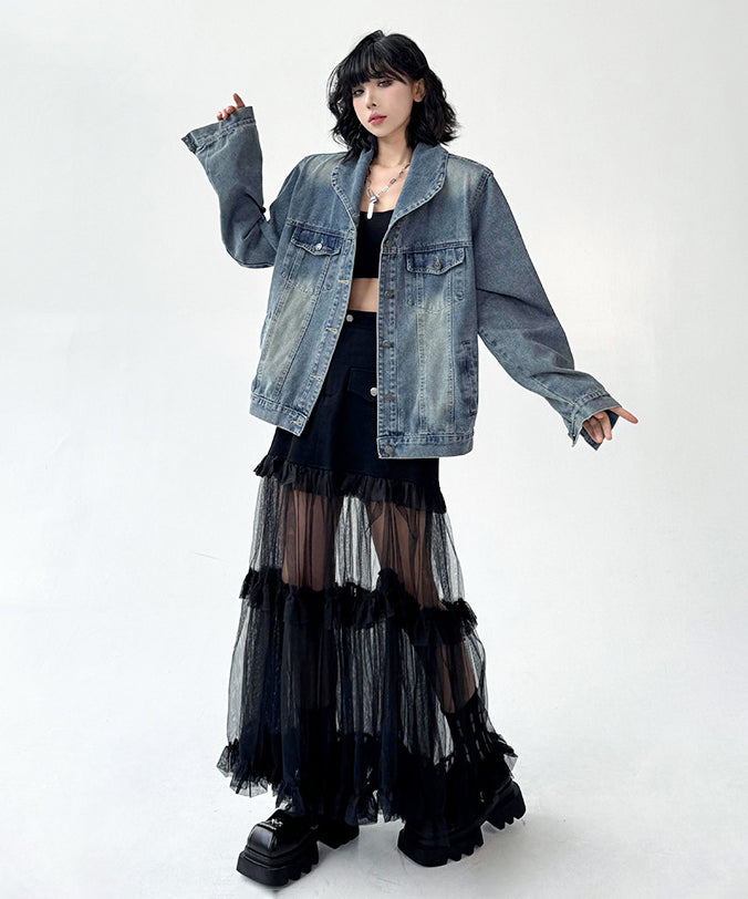 Sheer Tiered Skirt