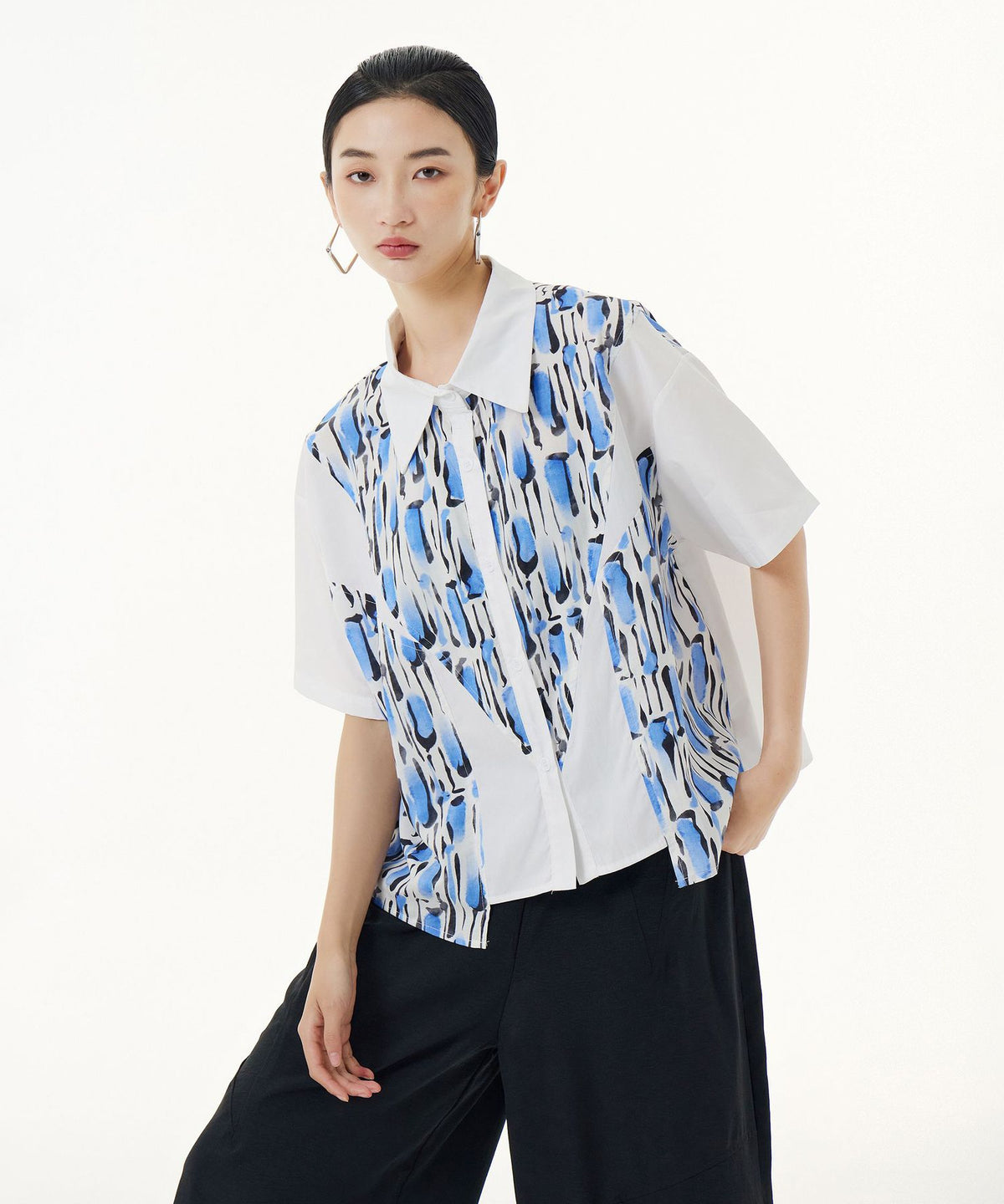 Blue Graphic Blouse
