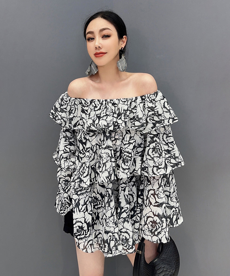 Layered Ruffle Off-Shoulder Top