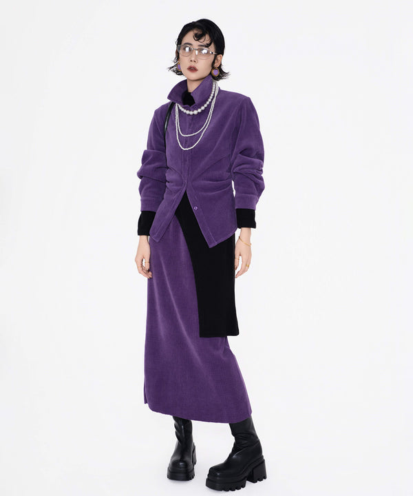 Corduroy Straight Maxi Skirt
