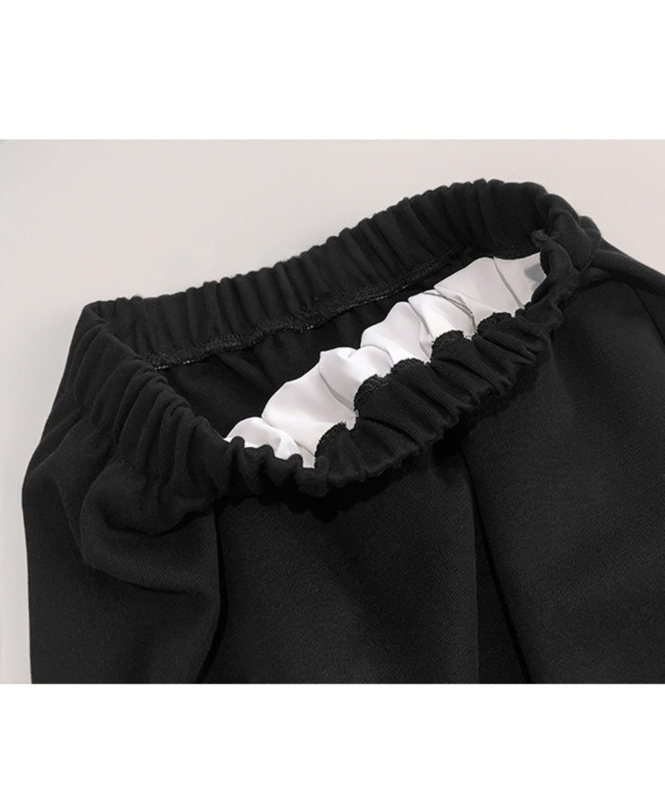 Chiffon Panel Sweat Skirt