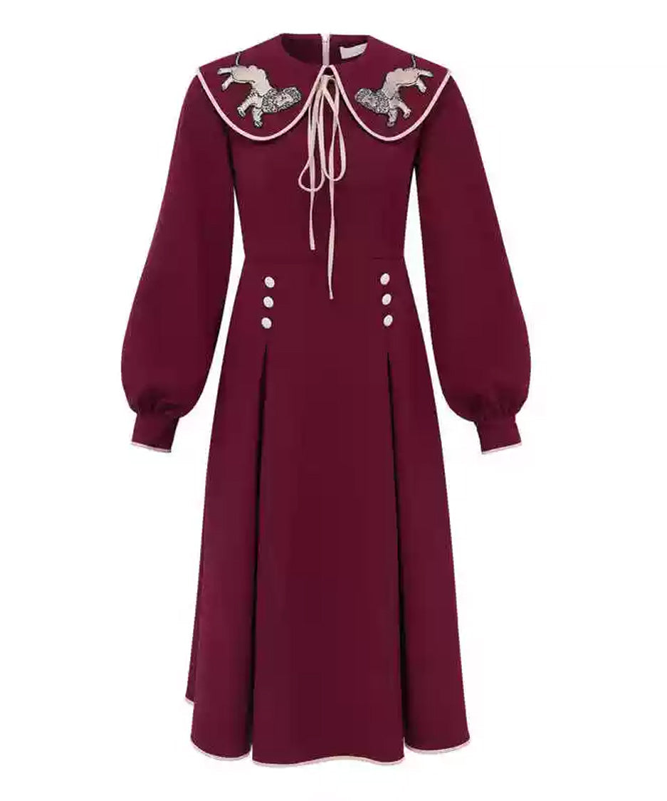 Fluid Panel Long Dress