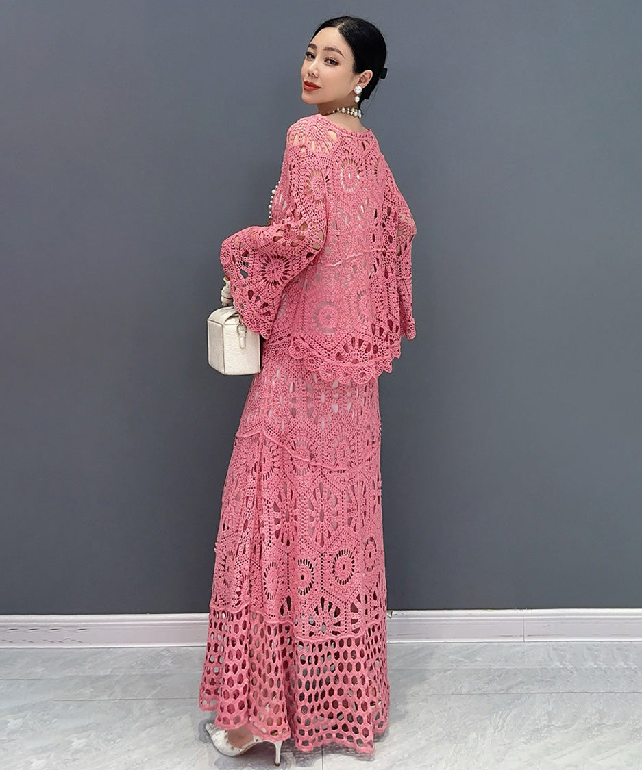Lace Flow Top＆Skirt Co-ord
