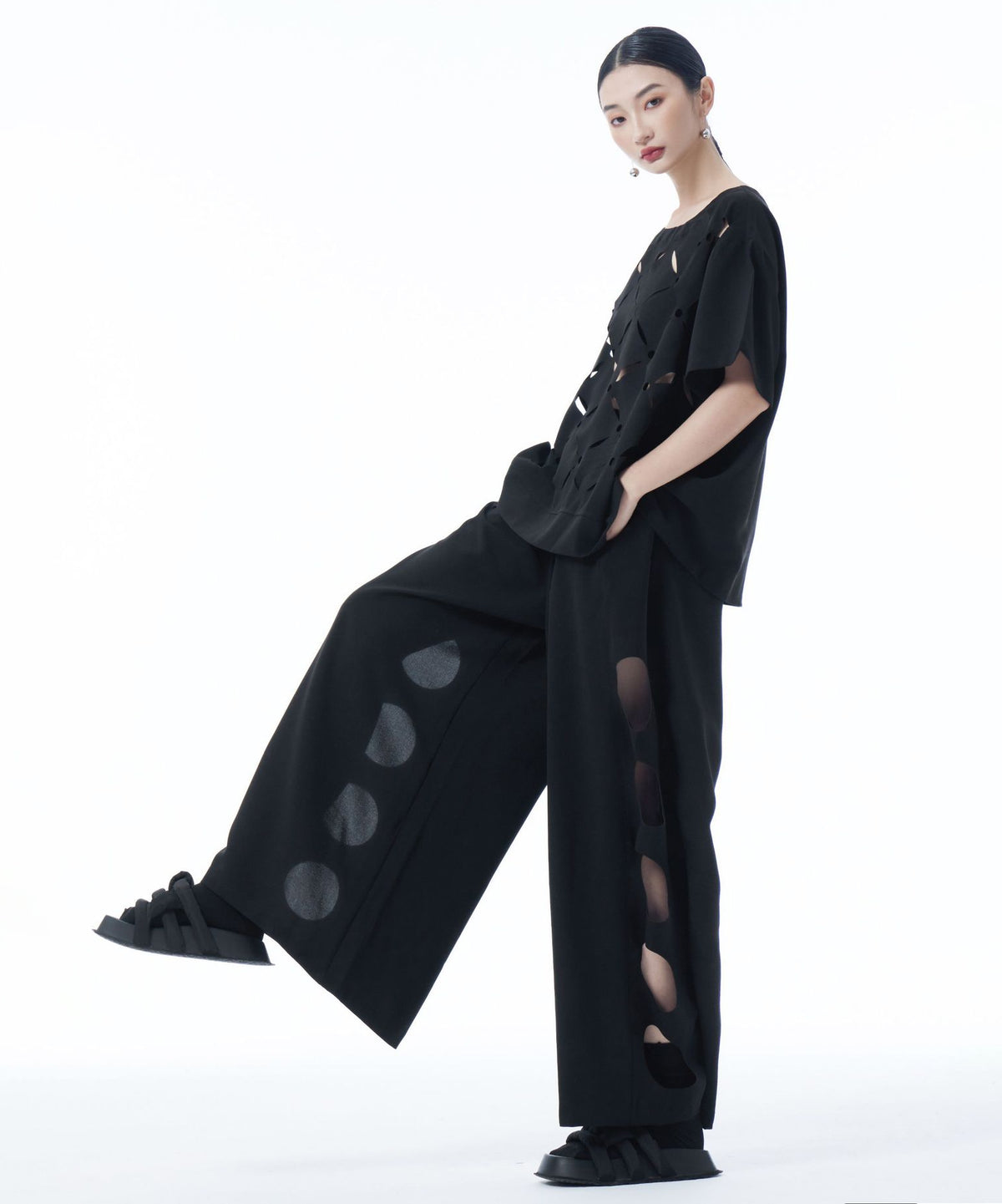 Cutout Cross Motif Top