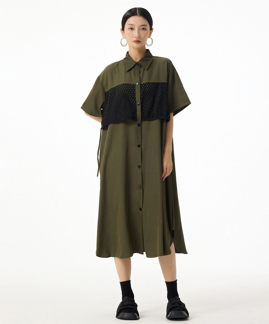 Mesh Layer Flow Dress