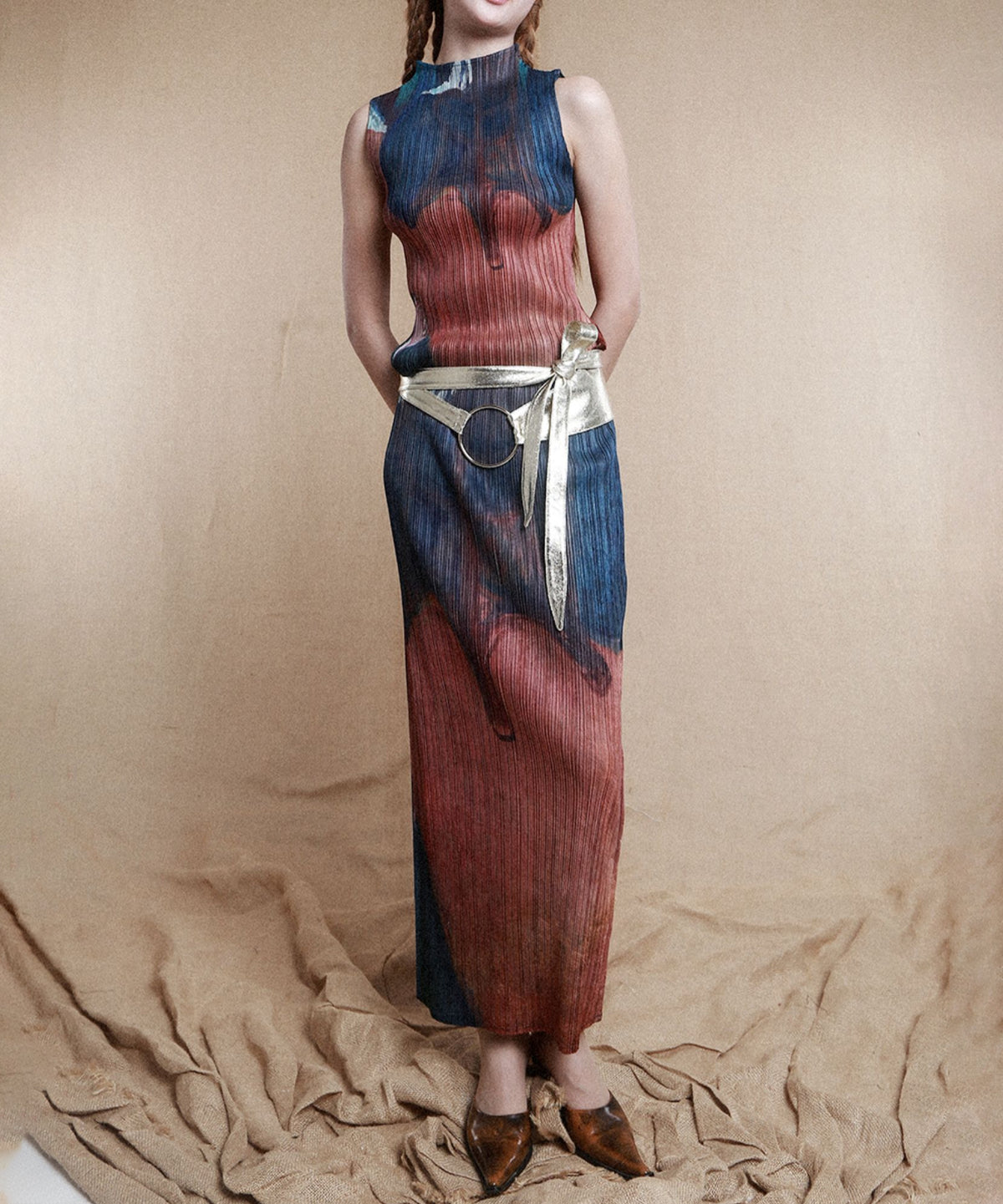 Pleated Art  Skirt