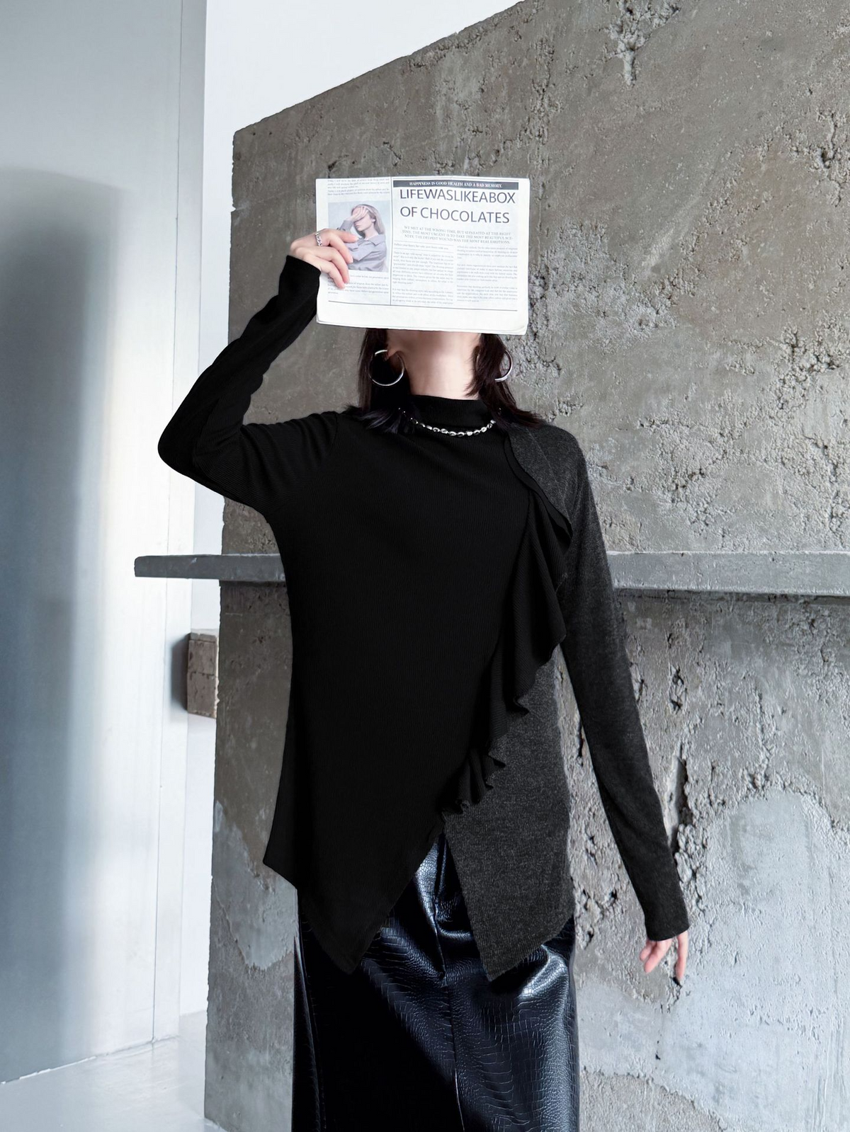 Frill Panel Contrast Top